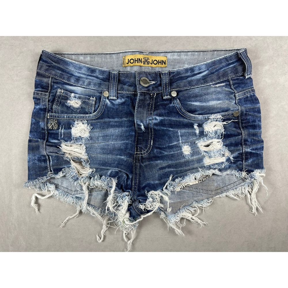 John John Denim Made in Heaven Distressed Daisy Duke Shorts Blue Size 36 Br